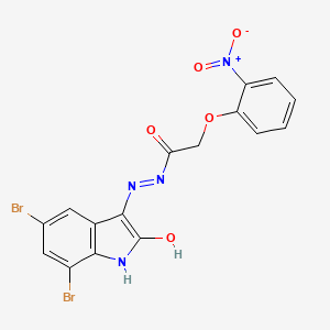 N'~1~-(5,7-DIBROMO-2-OXO-1,2-DIHYDRO-3H-INDOL-3-YLIDEN)-2-(2-NITROPHENOXY)ACETOHYDRAZIDE