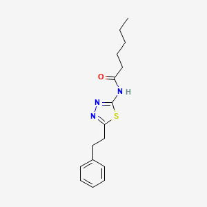 N-[5-(2-phenylethyl)-1,3,4-thiadiazol-2-yl]hexanamide