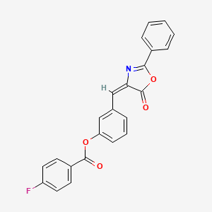 [3-[(E)-(5-oxo-2-phenyl-1,3-oxazol-4-ylidene)methyl]phenyl] 4-fluorobenzoate