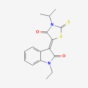 (3Z)-1-Ethyl-3-(3-isopropyl-4-oxo-2-thioxo-1,3-thiazolidin-5-ylidene)-1,3-dihydro-2H-indol-2-one