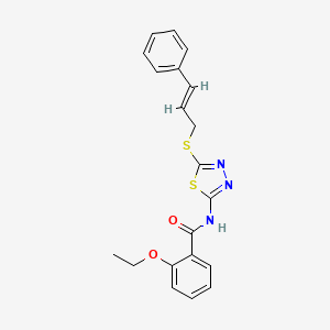 2-ethoxy-N-{5-[(3-phenyl-2-propen-1-yl)thio]-1,3,4-thiadiazol-2-yl}benzamide