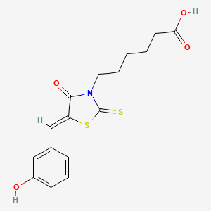 6-[5-(3-hydroxybenzylidene)-4-oxo-2-thioxo-1,3-thiazolidin-3-yl]hexanoic acid