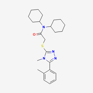 N,N-dicyclohexyl-2-{[4-methyl-5-(2-methylphenyl)-4H-1,2,4-triazol-3-yl]sulfanyl}acetamide