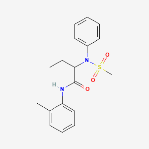 N-(2-methylphenyl)-2-[(methylsulfonyl)(phenyl)amino]butanamide