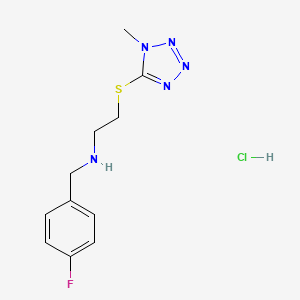 N-[(4-fluorophenyl)methyl]-2-(1-methyltetrazol-5-yl)sulfanylethanamine;hydrochloride