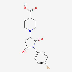 1-[1-(4-bromophenyl)-2,5-dioxo-3-pyrrolidinyl]-4-piperidinecarboxylic acid