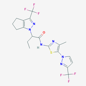 N-{4-methyl-5-[3-(trifluoromethyl)-1H-pyrazol-1-yl]-1,3-thiazol-2-yl}-2-[3-(trifluoromethyl)-5,6-dihydrocyclopenta[c]pyrazol-1(4H)-yl]butanamide