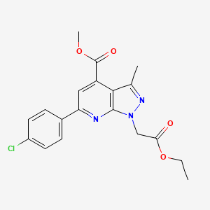 methyl 6-(4-chlorophenyl)-1-(2-ethoxy-2-oxoethyl)-3-methyl-1H-pyrazolo[3,4-b]pyridine-4-carboxylate