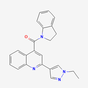 molecular formula C23H20N4O B4828661 2,3-DIHYDRO-1H-INDOL-1-YL[2-(1-ETHYL-1H-PYRAZOL-4-YL)-4-QUINOLYL]METHANONE 