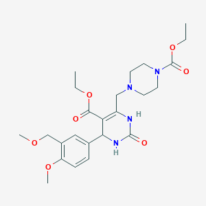 ETHYL 6-{[4-(ETHOXYCARBONYL)PIPERAZINO]METHYL}-4-[4-METHOXY-3-(METHOXYMETHYL)PHENYL]-2-OXO-1,2,3,4-TETRAHYDRO-5-PYRIMIDINECARBOXYLATE