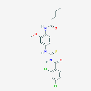 molecular formula C20H21Cl2N3O3S B4828691 2,4-dichloro-N-({[3-methoxy-4-(pentanoylamino)phenyl]amino}carbonothioyl)benzamide 