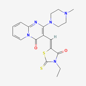 molecular formula C19H21N5O2S2 B4828699 3-[(Z)-(3-ethyl-4-oxo-2-thioxo-1,3-thiazolidin-5-ylidene)methyl]-2-(4-methyl-1-piperazinyl)-4H-pyrido[1,2-a]pyrimidin-4-one 