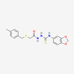 N-1,3-benzodioxol-5-yl-2-{[(4-methylbenzyl)thio]acetyl}hydrazinecarbothioamide