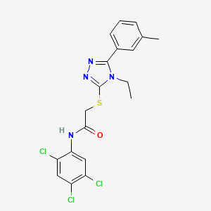 2-{[4-ethyl-5-(3-methylphenyl)-4H-1,2,4-triazol-3-yl]sulfanyl}-N-(2,4,5-trichlorophenyl)acetamide