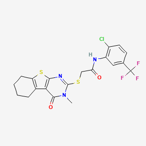 N-[2-chloro-5-(trifluoromethyl)phenyl]-2-[(3-methyl-4-oxo-3,4,5,6,7,8-hexahydro[1]benzothieno[2,3-d]pyrimidin-2-yl)thio]acetamide