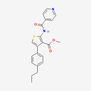 molecular formula C21H20N2O3S B4828773 METHYL 4-(4-PROPYLPHENYL)-2-(PYRIDINE-4-AMIDO)THIOPHENE-3-CARBOXYLATE 