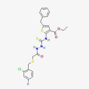 ethyl 5-benzyl-2-{[(2-{[(2-chloro-4-fluorobenzyl)thio]acetyl}hydrazino)carbonothioyl]amino}-3-thiophenecarboxylate