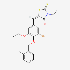 (5E)-5-{3-bromo-5-ethoxy-4-[(2-methylbenzyl)oxy]benzylidene}-3-ethyl-2-thioxo-1,3-thiazolidin-4-one