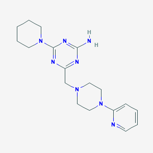 molecular formula C18H26N8 B4828823 4-(Piperidin-1-yl)-6-{[4-(pyridin-2-yl)piperazin-1-yl]methyl}-1,3,5-triazin-2-amine 