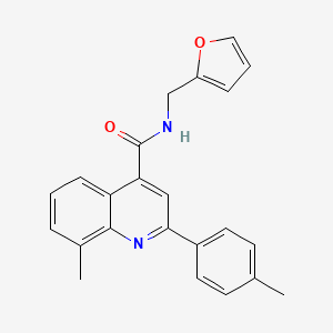 molecular formula C23H20N2O2 B4828885 N-[(FURAN-2-YL)METHYL]-8-METHYL-2-(4-METHYLPHENYL)QUINOLINE-4-CARBOXAMIDE 