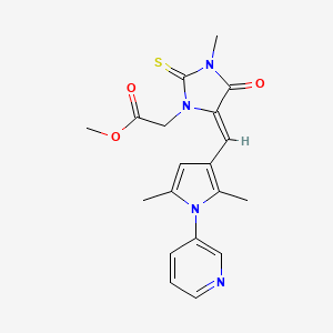 molecular formula C19H20N4O3S B4828891 methyl (5-{[2,5-dimethyl-1-(3-pyridinyl)-1H-pyrrol-3-yl]methylene}-3-methyl-4-oxo-2-thioxo-1-imidazolidinyl)acetate 