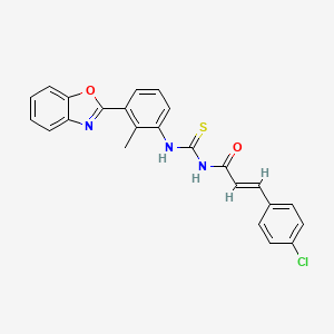 molecular formula C24H18ClN3O2S B4828903 N-({[3-(1,3-benzoxazol-2-yl)-2-methylphenyl]amino}carbonothioyl)-3-(4-chlorophenyl)acrylamide 