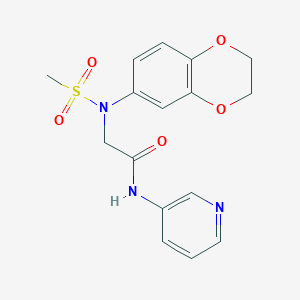 molecular formula C16H17N3O5S B4828919 N~2~-(2,3-dihydro-1,4-benzodioxin-6-yl)-N~2~-(methylsulfonyl)-N-pyridin-3-ylglycinamide 