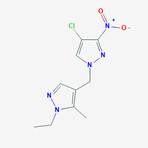 molecular formula C10H12ClN5O2 B4828960 4-chloro-1-[(1-ethyl-5-methyl-1H-pyrazol-4-yl)methyl]-3-nitro-1H-pyrazole 