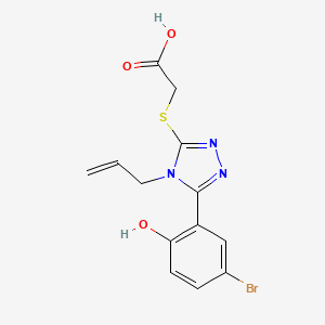 molecular formula C13H12BrN3O3S B4828978 {[4-allyl-5-(5-bromo-2-hydroxyphenyl)-4H-1,2,4-triazol-3-yl]thio}acetic acid 