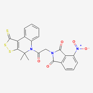 2-[2-(4,4-dimethyl-1-thioxo-1,4-dihydro-5H-[1,2]dithiolo[3,4-c]quinolin-5-yl)-2-oxoethyl]-4-nitro-1H-isoindole-1,3(2H)-dione