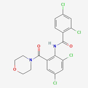 molecular formula C18H14Cl4N2O3 B4829009 2,4-dichloro-N-[2,4-dichloro-6-(morpholine-4-carbonyl)phenyl]benzamide 