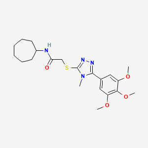 N-cycloheptyl-2-{[4-methyl-5-(3,4,5-trimethoxyphenyl)-4H-1,2,4-triazol-3-yl]sulfanyl}acetamide