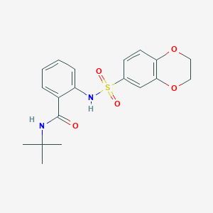 molecular formula C19H22N2O5S B4829083 N-(tert-butyl)-2-[(2,3-dihydro-1,4-benzodioxin-6-ylsulfonyl)amino]benzamide 