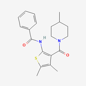 N-[4,5-dimethyl-3-(4-methylpiperidine-1-carbonyl)thiophen-2-yl]benzamide