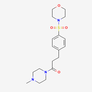 molecular formula C18H27N3O4S B4829098 1-(4-METHYLPIPERAZIN-1-YL)-3-[4-(MORPHOLINE-4-SULFONYL)PHENYL]PROPAN-1-ONE 