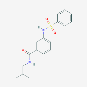 molecular formula C17H20N2O3S B4829137 N-isobutyl-3-[(phenylsulfonyl)amino]benzamide 