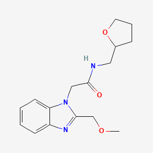 molecular formula C16H21N3O3 B4829157 2-[2-(methoxymethyl)-1H-1,3-benzodiazol-1-yl]-N-[(oxolan-2-yl)methyl]acetamide 