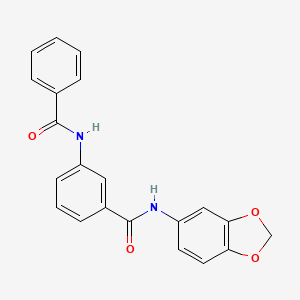 molecular formula C21H16N2O4 B4829171 3-BENZAMIDO-N-(2H-1,3-BENZODIOXOL-5-YL)BENZAMIDE 