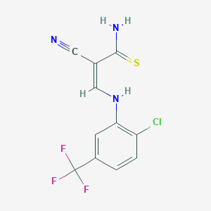 3-{[2-chloro-5-(trifluoromethyl)phenyl]amino}-2-cyano-2-propenethioamide