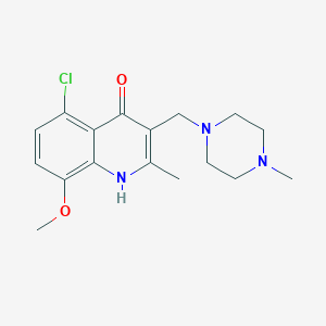 5-chloro-8-methoxy-2-methyl-3-[(4-methyl-1-piperazinyl)methyl]-4-quinolinol