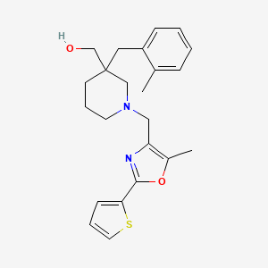 (3-(2-methylbenzyl)-1-{[5-methyl-2-(2-thienyl)-1,3-oxazol-4-yl]methyl}-3-piperidinyl)methanol