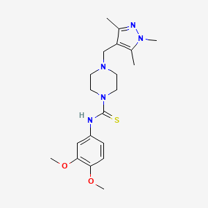 N-(3,4-dimethoxyphenyl)-4-[(1,3,5-trimethyl-1H-pyrazol-4-yl)methyl]-1-piperazinecarbothioamide