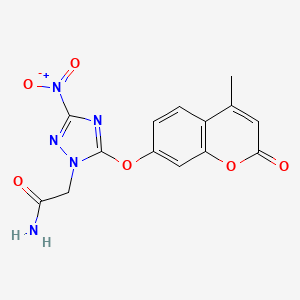 2-{5-[(4-methyl-2-oxo-2H-chromen-7-yl)oxy]-3-nitro-1H-1,2,4-triazol-1-yl}acetamide