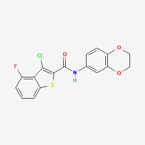 3-chloro-N-(2,3-dihydro-1,4-benzodioxin-6-yl)-4-fluoro-1-benzothiophene-2-carboxamide