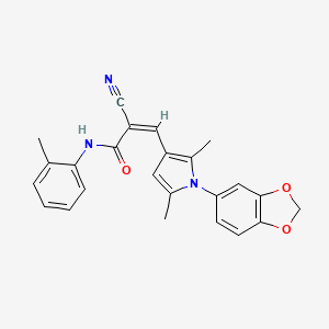 (2Z)-3-[1-(1,3-benzodioxol-5-yl)-2,5-dimethyl-1H-pyrrol-3-yl]-2-cyano-N-(2-methylphenyl)prop-2-enamide