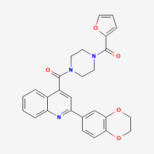 molecular formula C27H23N3O5 B4829412 2-(2,3-dihydro-1,4-benzodioxin-6-yl)-4-{[4-(2-furoyl)-1-piperazinyl]carbonyl}quinoline 