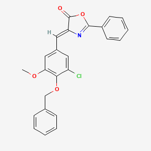 molecular formula C24H18ClNO4 B4829418 4-[4-(benzyloxy)-3-chloro-5-methoxybenzylidene]-2-phenyl-1,3-oxazol-5(4H)-one 