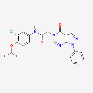 N-[3-chloro-4-(difluoromethoxy)phenyl]-2-(4-oxo-1-phenyl-1,4-dihydro-5H-pyrazolo[3,4-d]pyrimidin-5-yl)acetamide