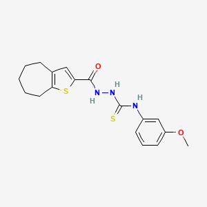 N-(3-methoxyphenyl)-2-(5,6,7,8-tetrahydro-4H-cyclohepta[b]thien-2-ylcarbonyl)hydrazinecarbothioamide