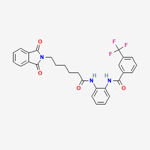 N-{2-[6-(1,3-DIOXO-2,3-DIHYDRO-1H-ISOINDOL-2-YL)HEXANAMIDO]PHENYL}-3-(TRIFLUOROMETHYL)BENZAMIDE